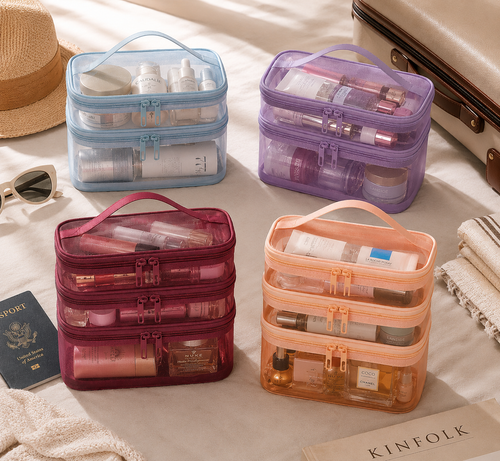 Bathroom Cosmetic Luxury Organiser Wholesale Travel Makeup Bag Transparent Cosmetic Storage Organizer Portable Toiletry Bag Skincare Makeup Carrier Vacation Travel Essentials Beauty Organizer Waterproof Cosmetic Case