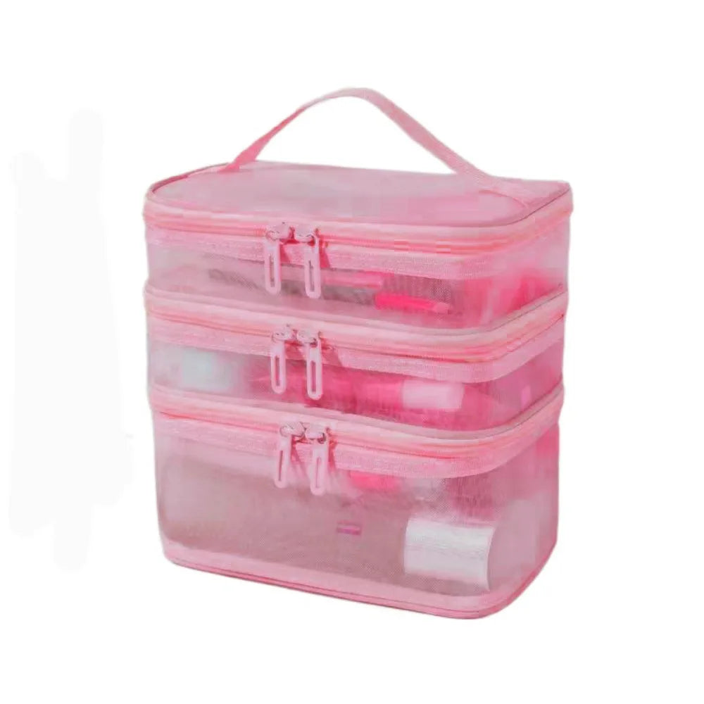 Bathroom Cosmetic Luxury Organiser Wholesale Travel Makeup Bag Transparent Cosmetic Storage Organizer Portable Toiletry Bag Skincare Makeup Carrier Vacation Travel Essentials Beauty Organizer Waterproof Cosmetic Case