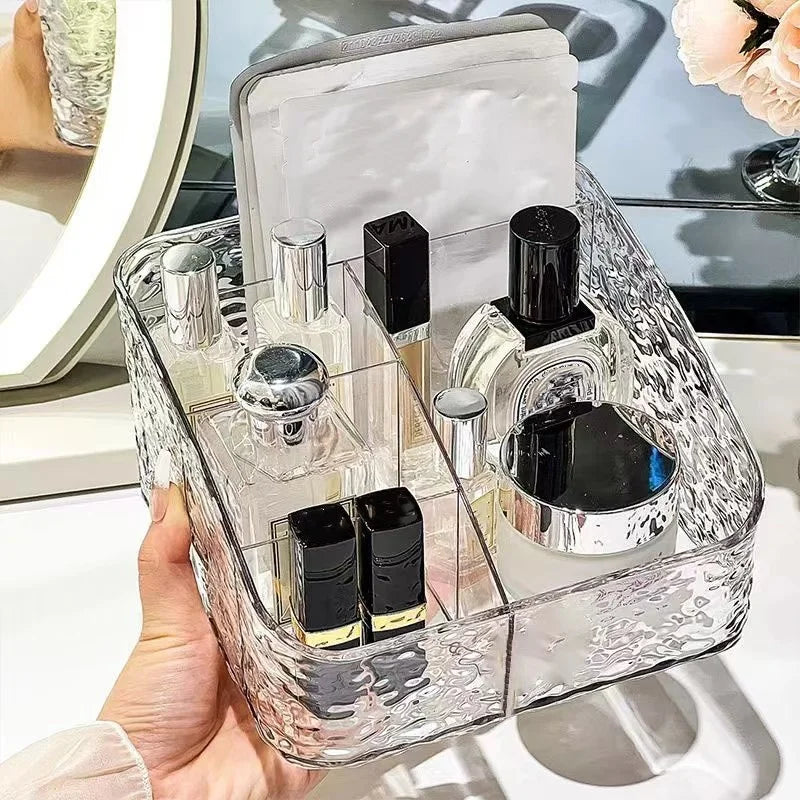 Wholesale Luxury Clear Acrylic Bathroom Cosmetic Organizer Makeup Storage Box Skincare Storage Organizer Beauty Display Case Vanity Countertop Organizer Perfume Holder Makeup Brush Organizer Cosmetic Accessories Storage