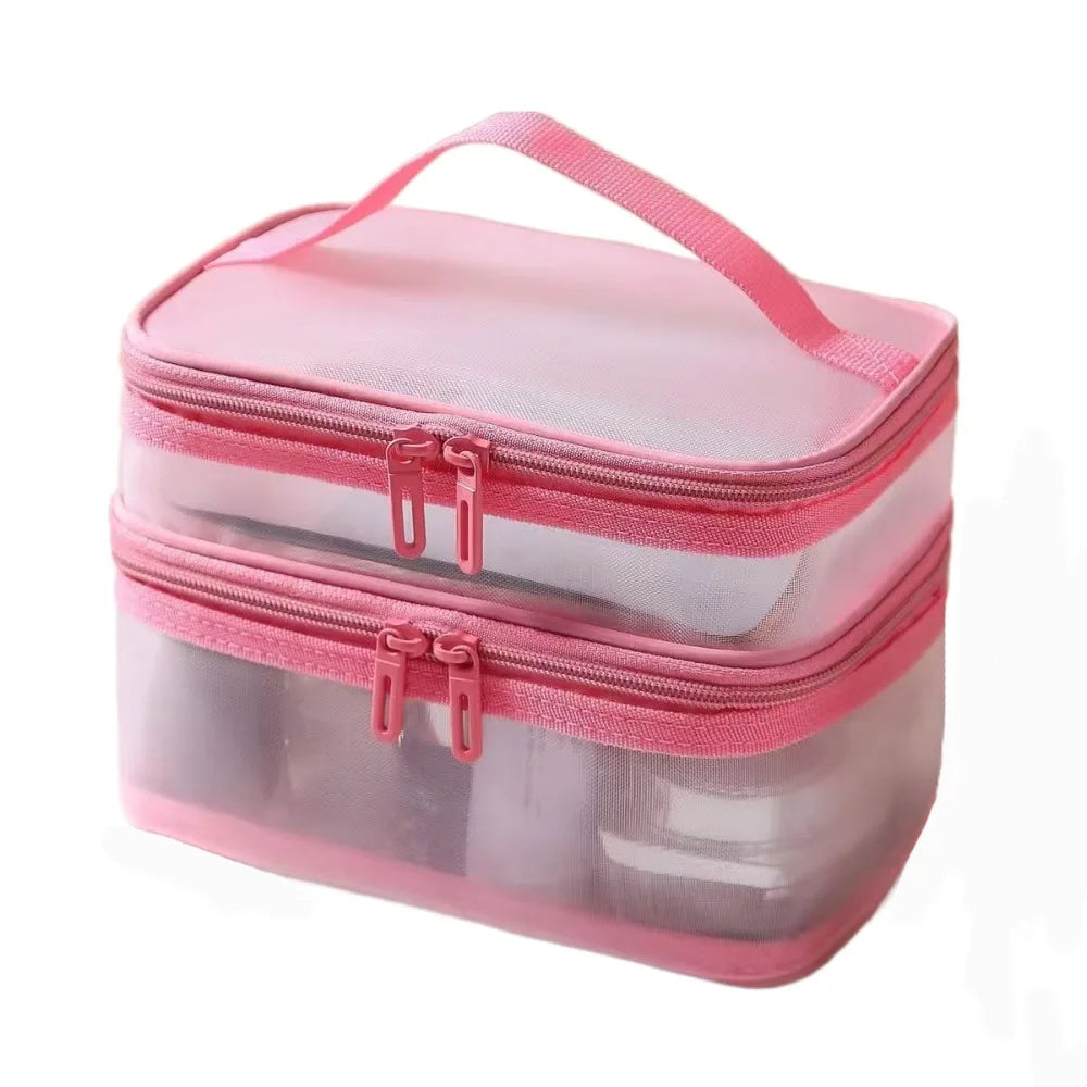 Bathroom Cosmetic Luxury Organiser Wholesale Travel Makeup Bag Transparent Cosmetic Storage Organizer Portable Toiletry Bag Skincare Makeup Carrier Vacation Travel Essentials Beauty Organizer Waterproof Cosmetic Case