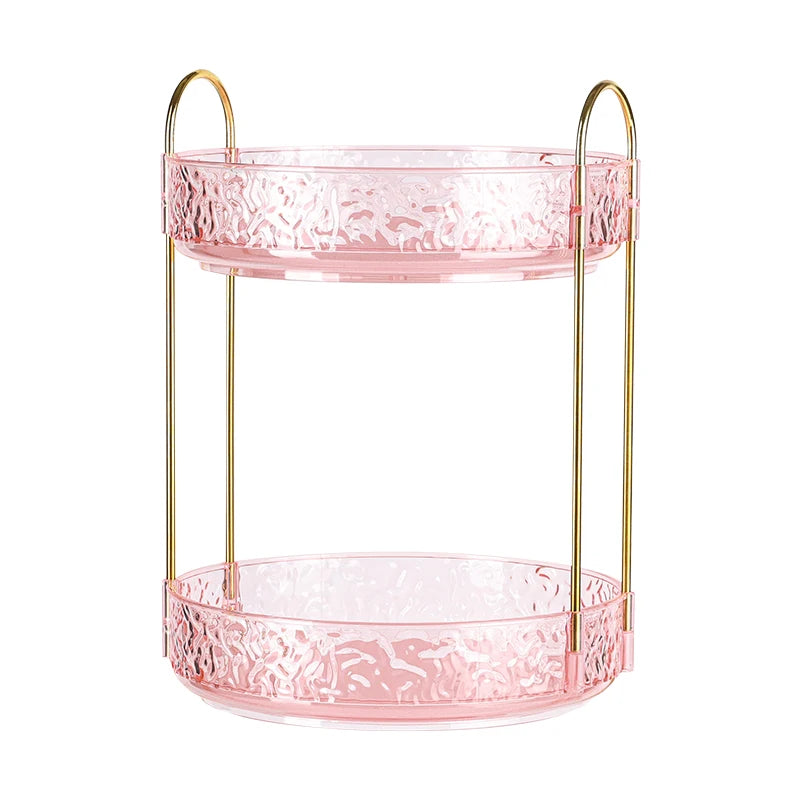 Bathroom Cosmetic Luxury Organiser Wholesale Gold Acrylic Makeup Storage Rack Skincare Organizer Vanity Countertop Display Shelf Perfume Holder Beauty Product Storage Stand Bathroom Accessories Makeup Brush Cosmetic Organizer