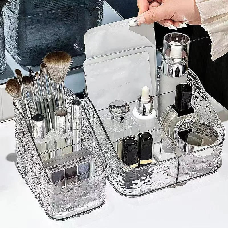 Wholesale Luxury Clear Acrylic Bathroom Cosmetic Organizer Makeup Storage Box Skincare Storage Organizer Beauty Display Case Vanity Countertop Organizer Perfume Holder Makeup Brush Organizer Cosmetic Accessories Storage