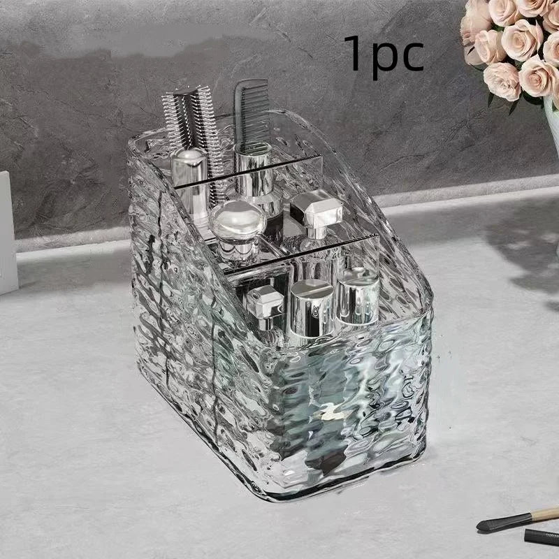 Wholesale Luxury Clear Acrylic Bathroom Cosmetic Organizer Makeup Storage Box Skincare Storage Organizer Beauty Display Case Vanity Countertop Organizer Perfume Holder Makeup Brush Organizer Cosmetic Accessories Storage