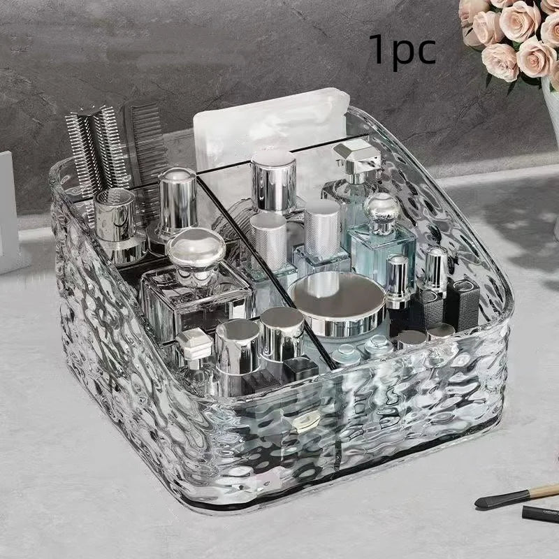 Wholesale Luxury Clear Acrylic Bathroom Cosmetic Organizer Makeup Storage Box Skincare Storage Organizer Beauty Display Case Vanity Countertop Organizer Perfume Holder Makeup Brush Organizer Cosmetic Accessories Storage