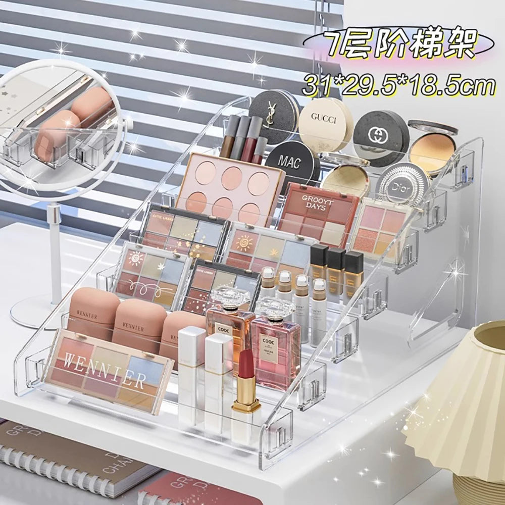 Luxury Bathroom Cosmetic Organizer Acrylic Makeup Storage Box Vanity Organizer Cosmetic Display Case Skincare Organizer Makeup Holder Lipstick Organizer Perfume Organizer Beauty Storage Container Countertop Organizer Wholesale