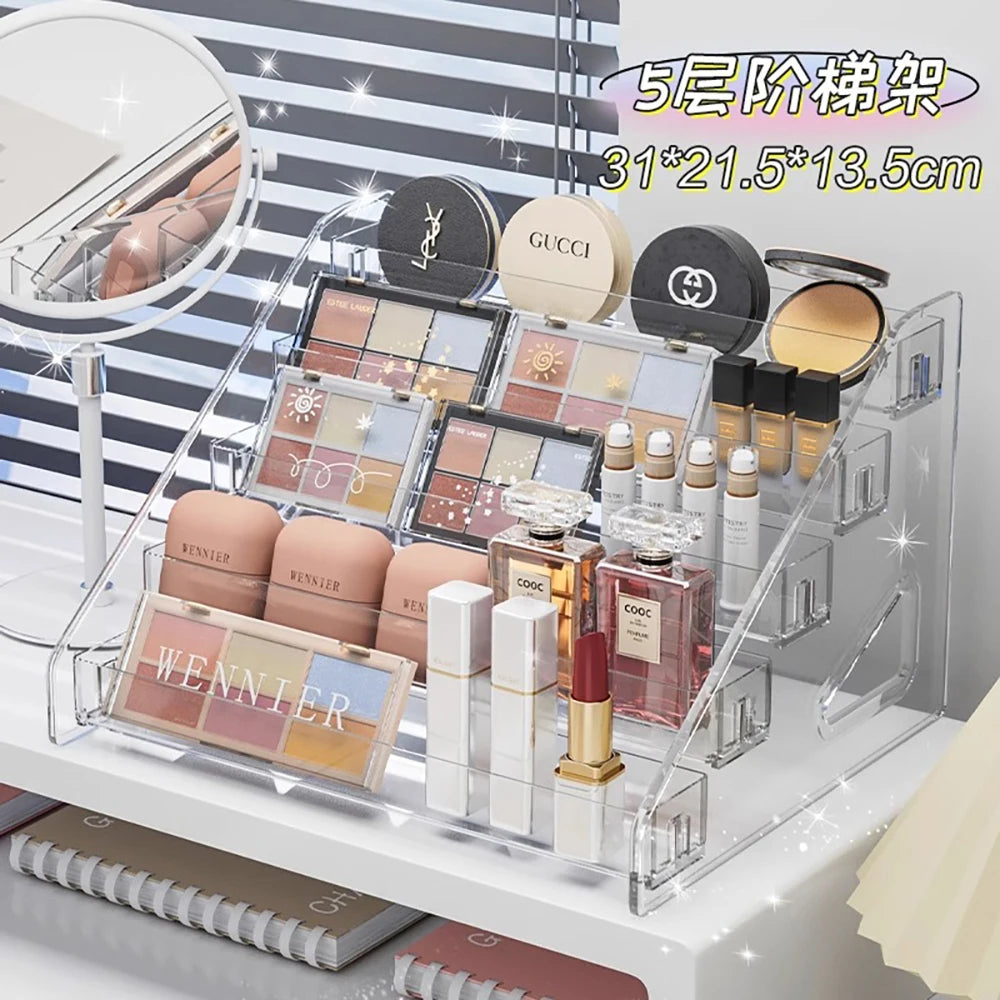 Luxury Bathroom Cosmetic Organizer Acrylic Makeup Storage Box Vanity Organizer Cosmetic Display Case Skincare Organizer Makeup Holder Lipstick Organizer Perfume Organizer Beauty Storage Container Countertop Organizer Wholesale