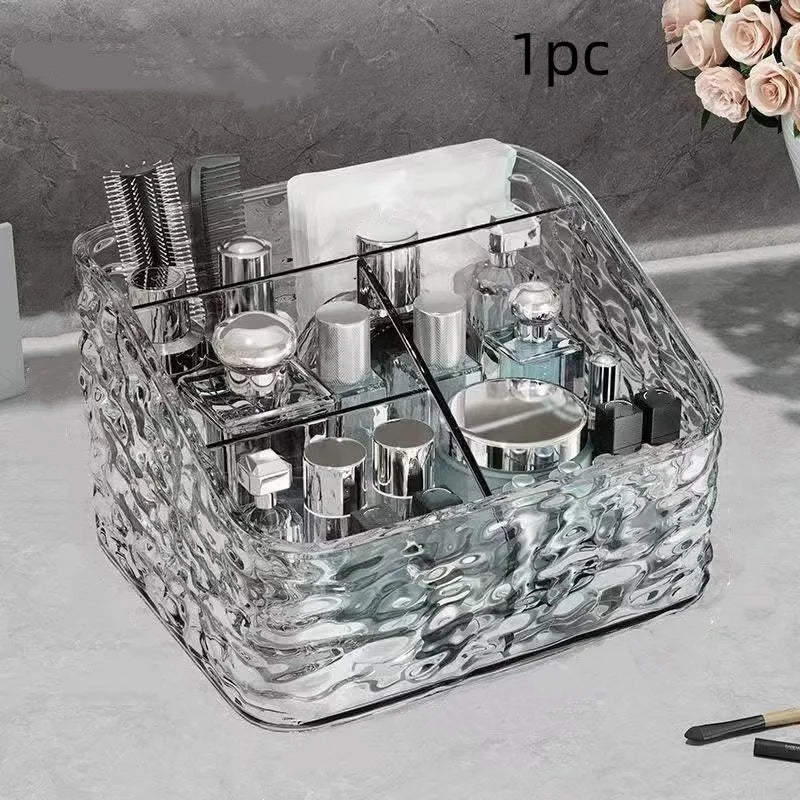Wholesale Luxury Clear Acrylic Bathroom Cosmetic Organizer Makeup Storage Box Skincare Storage Organizer Beauty Display Case Vanity Countertop Organizer Perfume Holder Makeup Brush Organizer Cosmetic Accessories Storage